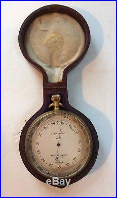 Antique Pocket Aneroid Barometer made by Andrew J. Lloyd Co. Boston