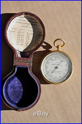 Antique Pocket Barometer 1895 Meyrowitz Paris New York. In case Science Engineer