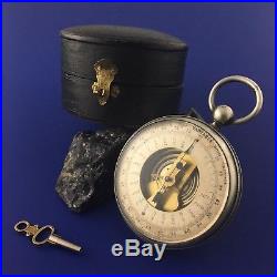 Antique Pocket Barometer Altimeter Sterling Silver