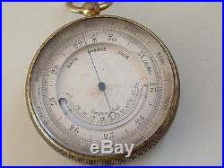 Antique Pocket Barometer Altimeter Thermometer