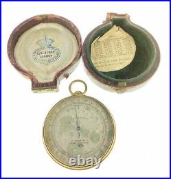 Antique Pocket Barometer By Callaghan Of London With Manual And Case Circa 1867