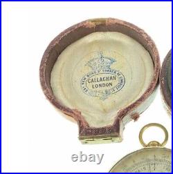 Antique Pocket Barometer By Callaghan Of London With Manual And Case Circa 1867