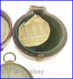 Antique Pocket Barometer By Callaghan Of London With Manual And Case Circa 1867