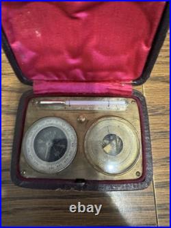 Antique Pocket Barometer Compass and Thermometer Compendium