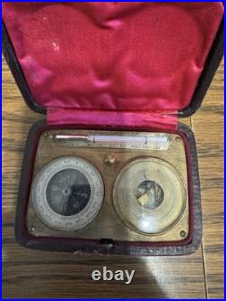 Antique Pocket Barometer Compass and Thermometer Compendium
