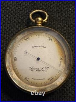 Antique Pocket Barometer-Compensated-Queen & Co-Philadelphia-Untested