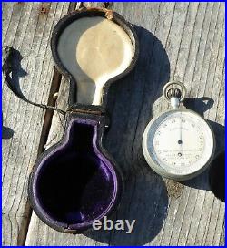 Antique Pocket Barometer Rotating Altimeter Brass J Hicks London Compensated