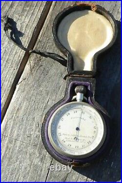 Antique Pocket Barometer Rotating Altimeter Brass J Hicks London Compensated