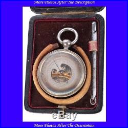 Antique Pocket Barometer-Thermometer Set in Original Case. France 1900