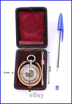 Antique Pocket Barometer-Thermometer Set in Original Case. France 1900