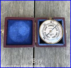 Antique Pocket Barometer with Case Negretti & Zambra