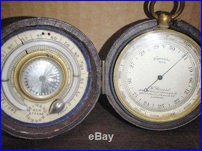 Antique Pocket Compass, Barometer, Thermometer