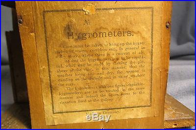 Antique Pre-WW2 German Hygrometer (Barometer) Weather House