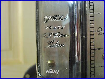 Antique R. N. Lisbon brass silvered Marine ships Barometer circa 1880's Nautical