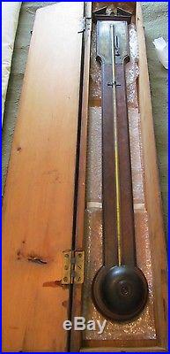 Antique Rare Mahogany Stick Barometer Joseph Somalvico London with wood box