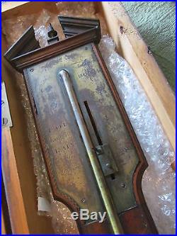 Antique Rare Mahogany Stick Barometer Joseph Somalvico London with wood box