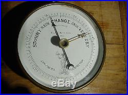 Antique Rare Paul Naudet 1894 Brass Holosteric Aneroid French Barometer Working