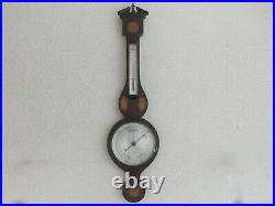 Antique Regency Style Inlaid Mahogany Holosteric Barometer Boston Early 1900s