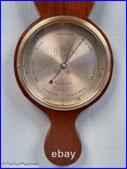 Antique Round Top Wheel Barometer by G. Bianchi of Ipswitch