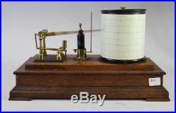 Antique SHORT & MASON Tycos BAROGRAPH Mahogany Scientific Barometer Working
