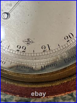 Antique SM London Gentlemen's Gilt-Brass Aneroid Barometer Altimeter withCase/Pin Antique SM London Gentlemen's Gilt-Brass Aneroid Barometer Altimeter withCase/Pin