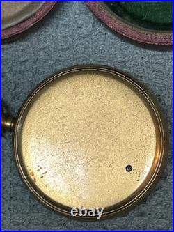 Antique SM London Gentlemen's Gilt-Brass Aneroid Barometer Altimeter withCase/Pin Antique SM London Gentlemen's Gilt-Brass Aneroid Barometer Altimeter withCase/Pin