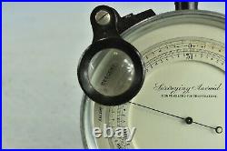 Antique SURVEYING ANEROID COMPENSATED for TEMPERATURE BAROMETER in CASE #02275