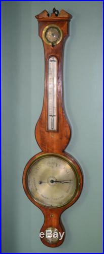 Antique S. Aletta Weather Station Barometer Glass Tubes Early 1800's Banjo Wheel