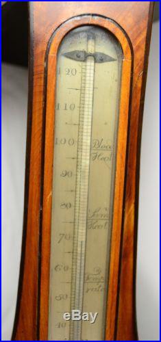 Antique S. Aletta Weather Station Barometer Glass Tubes Early 1800's Banjo Wheel