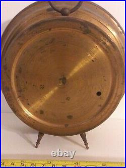 Antique Selsi Germany Peg Leg Barometer Brass Back Hanger Beveled Glass Front