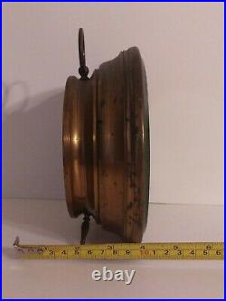 Antique Selsi Germany Peg Leg Barometer Brass Back Hanger Beveled Glass Front