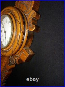 Antique Ship Clock Barometer Thermometer Oak Case