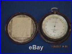 Antique Short & Mason Aneroid Barometer London Brass w Case 1924 Certificate