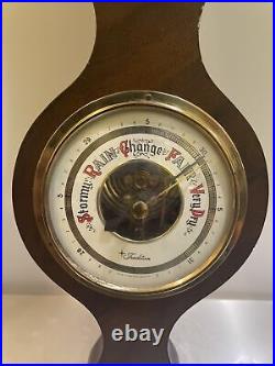 Antique Short & Mason Barometer WEST GERMANY Wood Carved 18 wall hanging