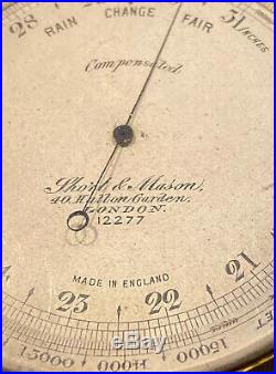 Antique Short & Mason London Barometer Compass Thermometer Reverse