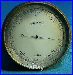 Antique Short & Mason London Brass Barometer Altimeter Excellent
