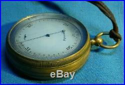 Antique Short & Mason London Brass Barometer Altimeter Excellent