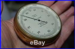 Antique Short & Mason London Brass Barometer Altimeter POCKET SCIENCE INSTRUMENT