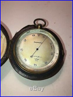 Antique Short & Mason London Brass Barometer Altimeter Tycos Engineering Tools