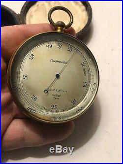 Antique Short & Mason London Brass Barometer Altimeter Tycos Engineering Tools