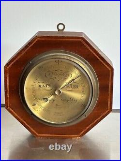 Antique Short & Mason London Mahogany Octagonal Tycos Wall Barometer