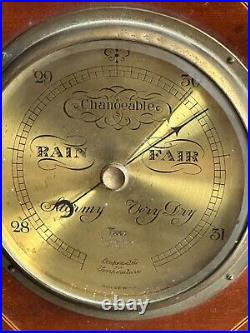 Antique Short & Mason London Mahogany Octagonal Tycos Wall Barometer