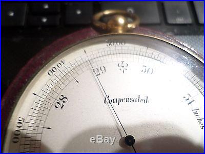 Antique Short & Mason Ltd Surveying/Aeronautic Barometer Original Leather Case