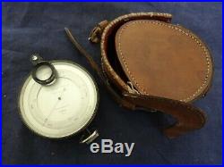 Antique Short & Mason Pocket Surveying Aneroid Compensated Barometer With Case