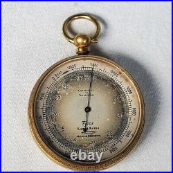 Antique Short and Mason Tycos 1800s Pocket Aneroid Mountain Barometer/Altimeter