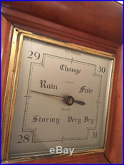 Antique Smiths Barometer Large Solid Cherry Made in Englad