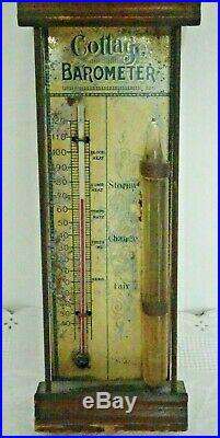 Antique Standard Cottage Thermometer Barometer 1880 1890 All Original Victorian