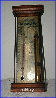 Antique Standard Cottage Thermometer Barometer 1880 1890 All Original Victorian