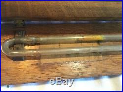 Antique Stick Barometer in Oak Case Empty No Mercury