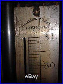 Antique Stick Barometer/thermometer for restoration no Hg-no shipping problem